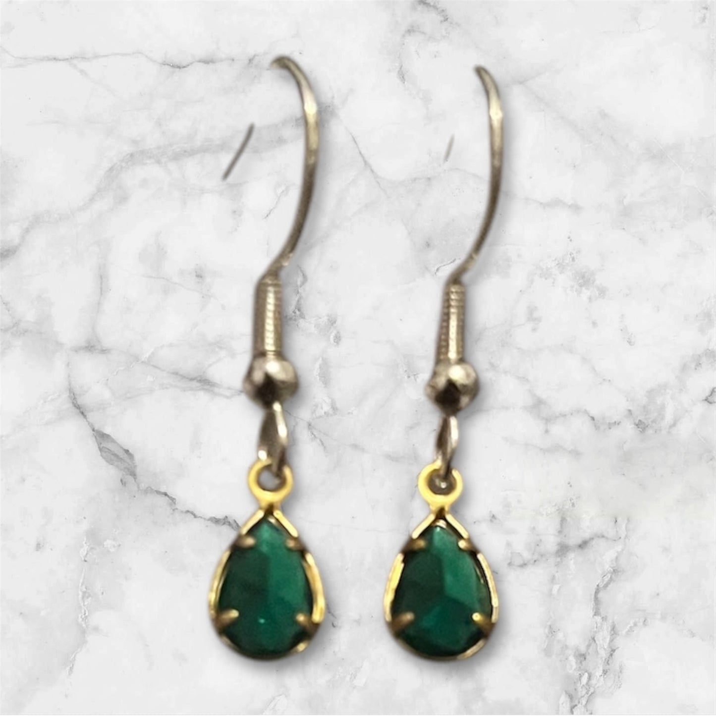 Green gem earrings