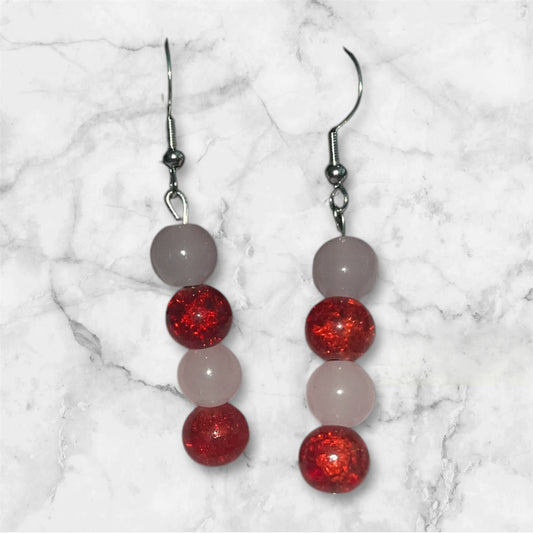Pink and red earrings