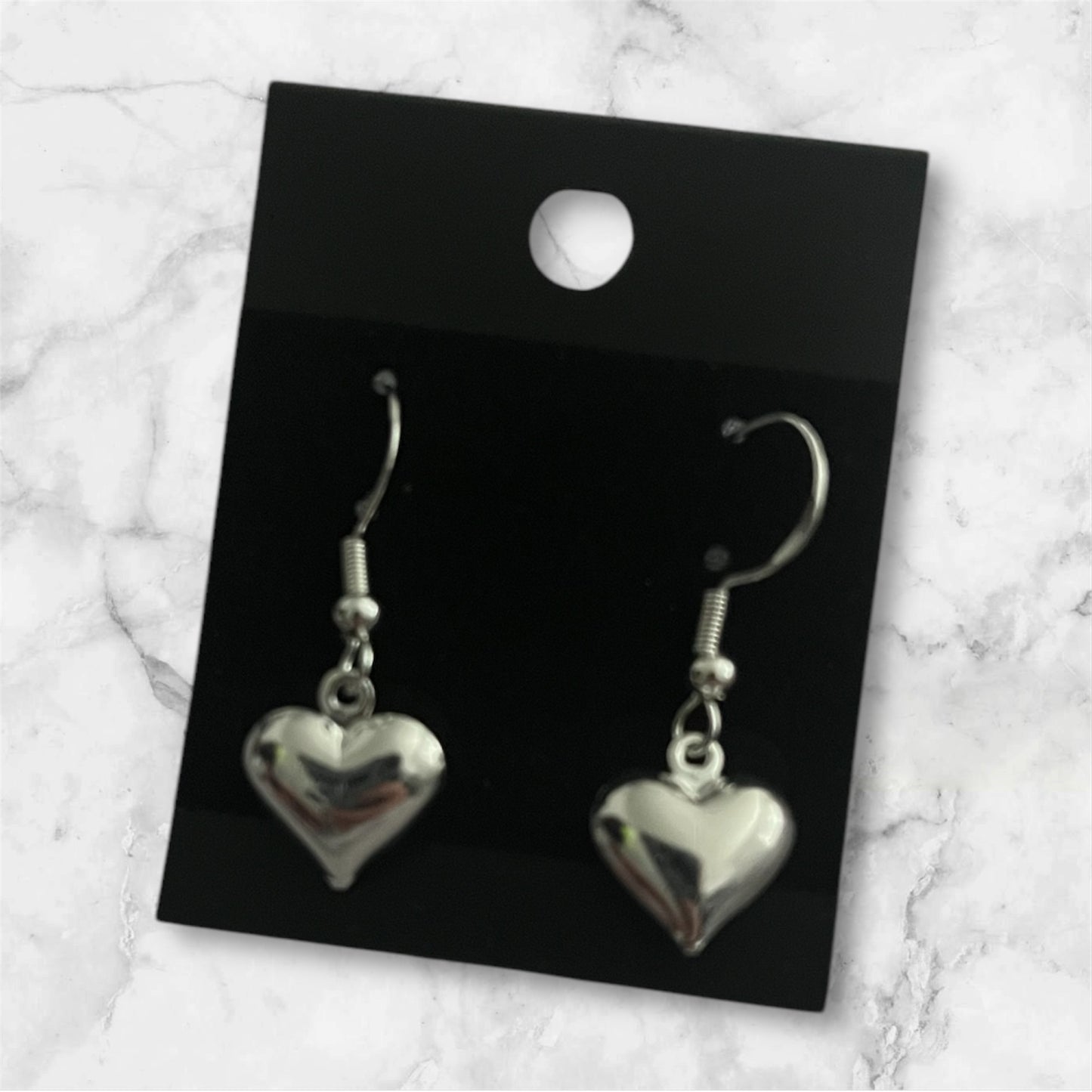 Silver heart earrings