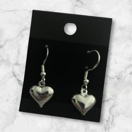 Silver heart earrings