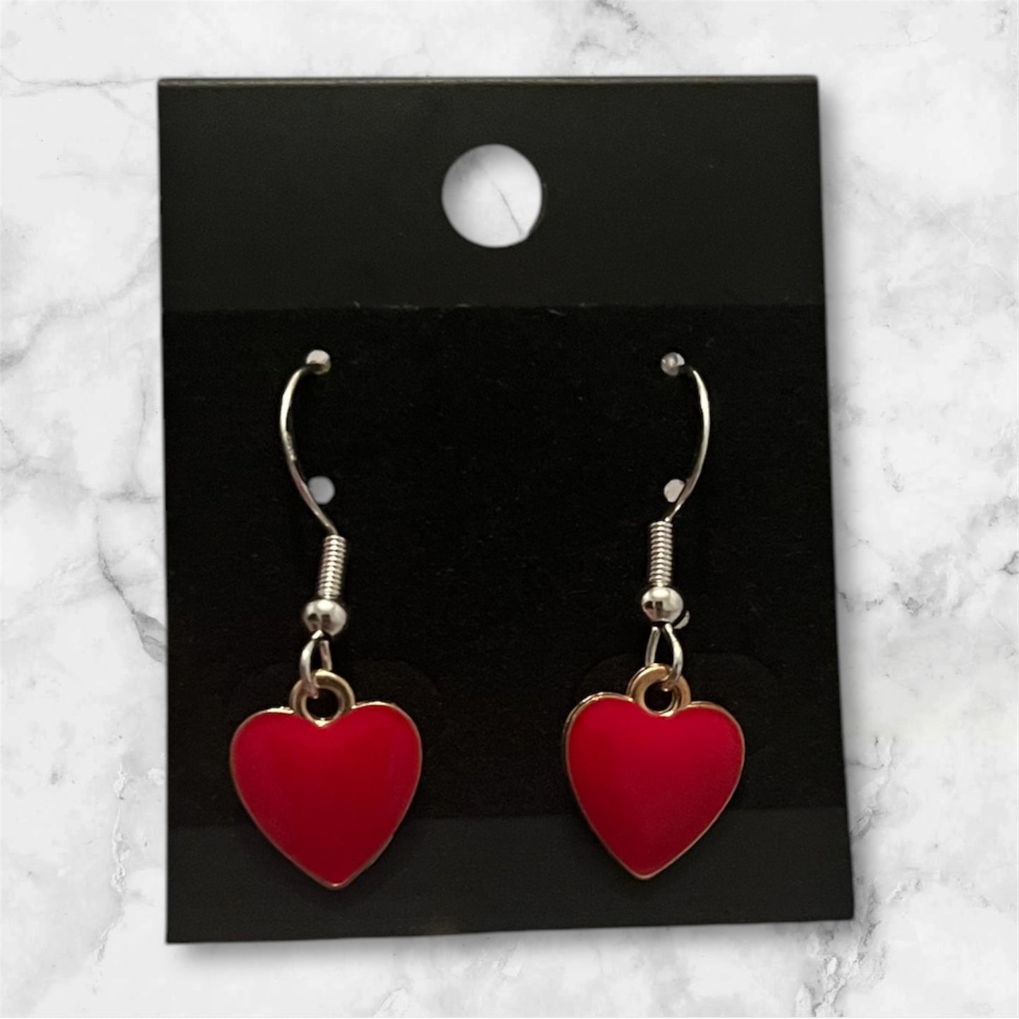 Red heart earrings